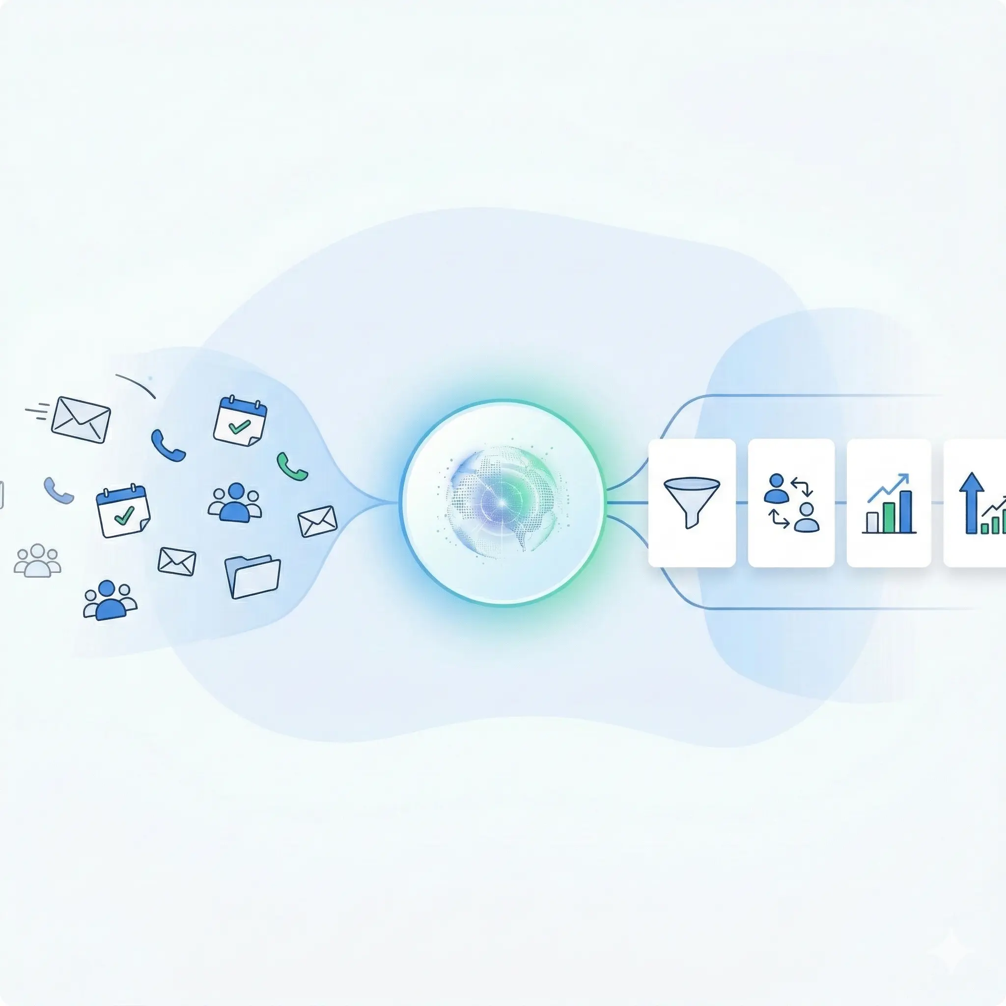 AI lead orchestration and automation illustration